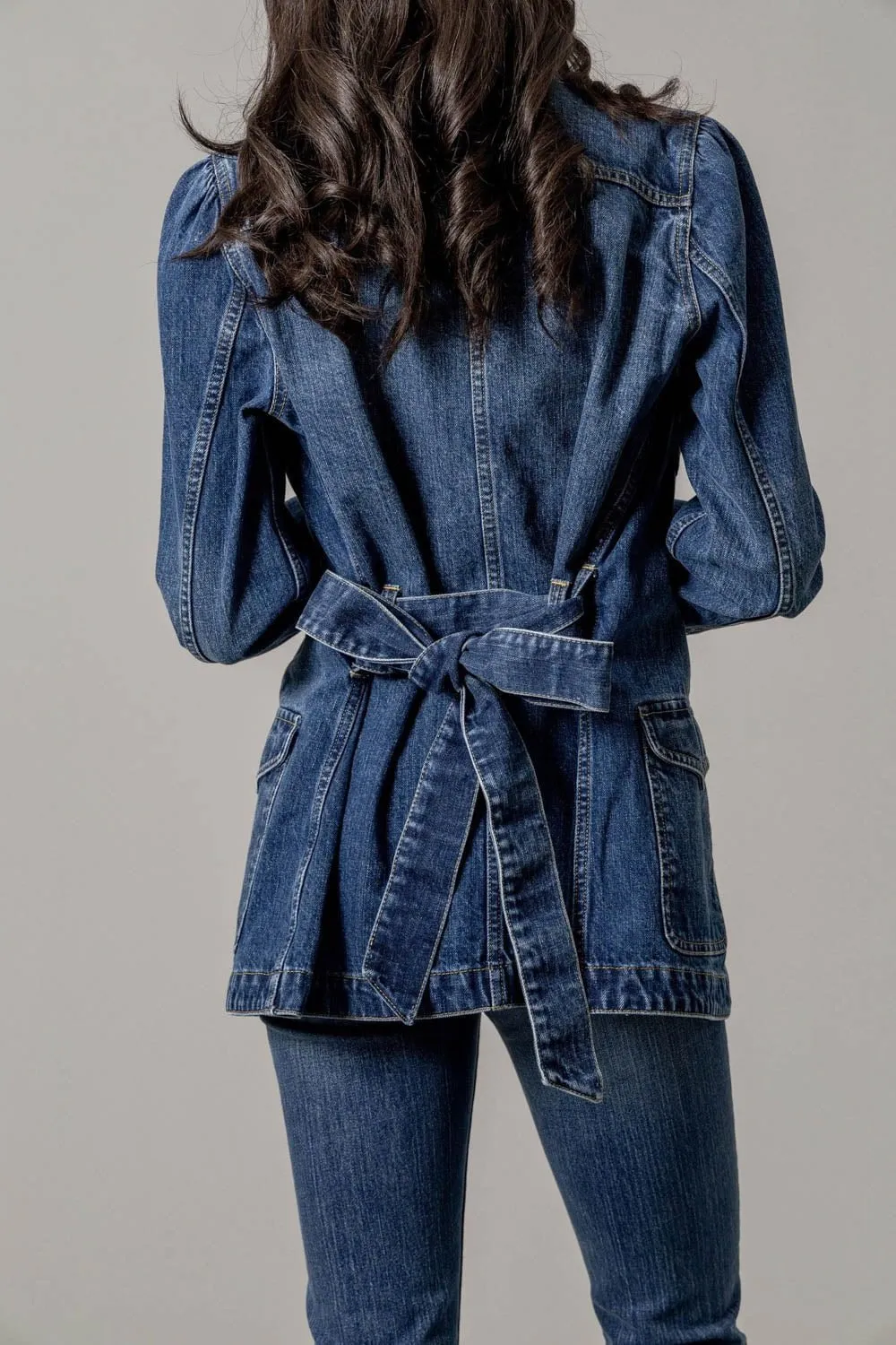 No Fuss Wear Kimes Ranch Womens Becca Denim Antique Wash Cotton Blend Cotton Jacket