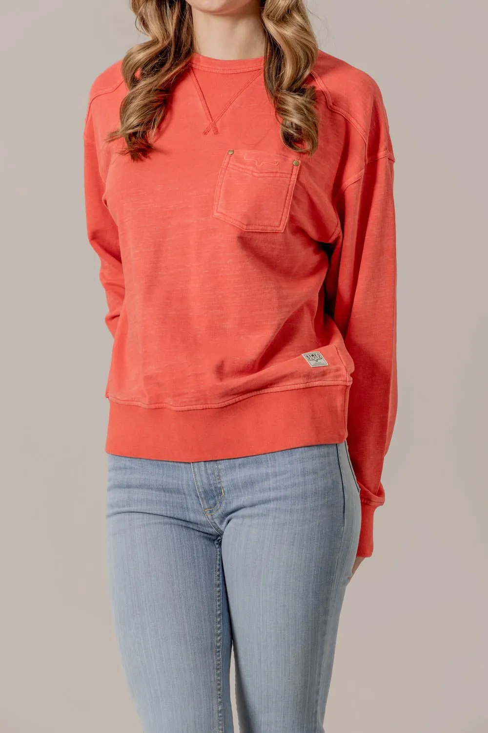 Daily Musthave Kimes Ranch Womens Gina Red Cotton Blend Sweatshirt