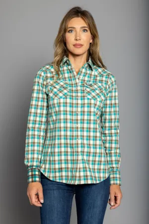 Kimes Ranch Womens Go Round Teal Cotton Blend L/S Shirt Mesh Lining elegant design Odorless Binding Tape Kimes Ranch Womens Go Round Teal Cotton Blend L/S Shirt