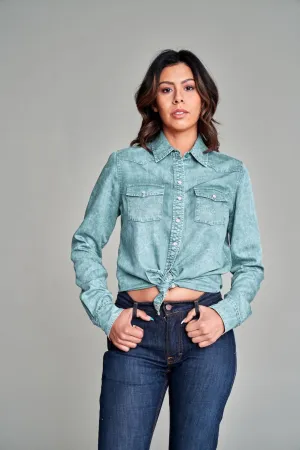 Kimes Ranch Womens KC Top Light Blue 100% Tencel L/S Shirt Eco Certified Cotton Blend Tailored Style Kimes Ranch Womens KC Top Light Blue 100% Tencel L/S Shirt