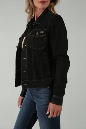 Kimes Ranch Womens Langley Trucker Black 100% Cotton Jacket Sanded Edges Kimes Ranch Womens Langley Trucker Black 100% Cotton Jacket Quick Dry Fabric Crisp Look