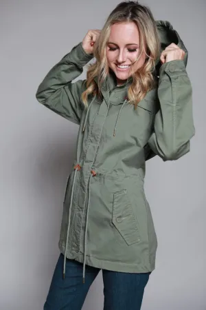 Kimes Ranch Womens Longrider 2 Anorak Dk Sage Cotton Blend Jacket Soft Shape Weekend Style Outdoor Adventure Shrink Resistant Denim Kimes Ranch Womens Longrider 2 Anorak Dk Sage Cotton Blend Jacket