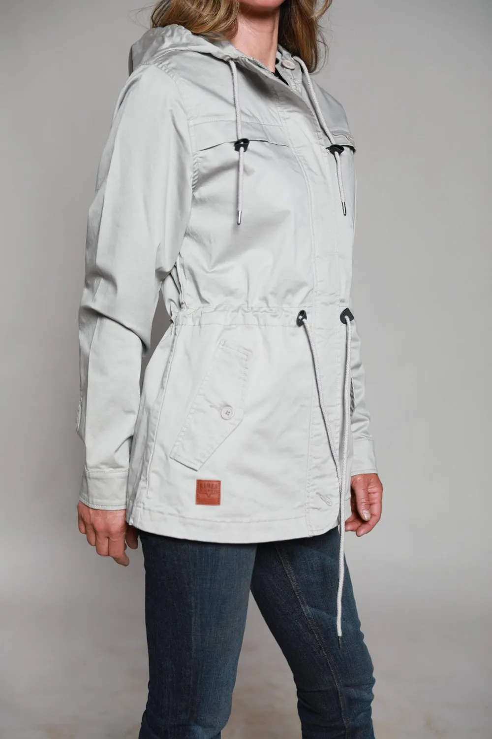 Kimes Ranch Womens Longrider 2 Anorak Frost Grey Cotton Blend Jacket Modern Design Fashionable Design