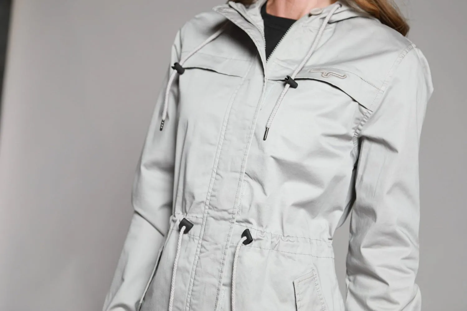 Modern Spring Mood Urban Look Kimes Ranch Womens Longrider 2 Anorak Frost Grey Cotton Blend Jacket