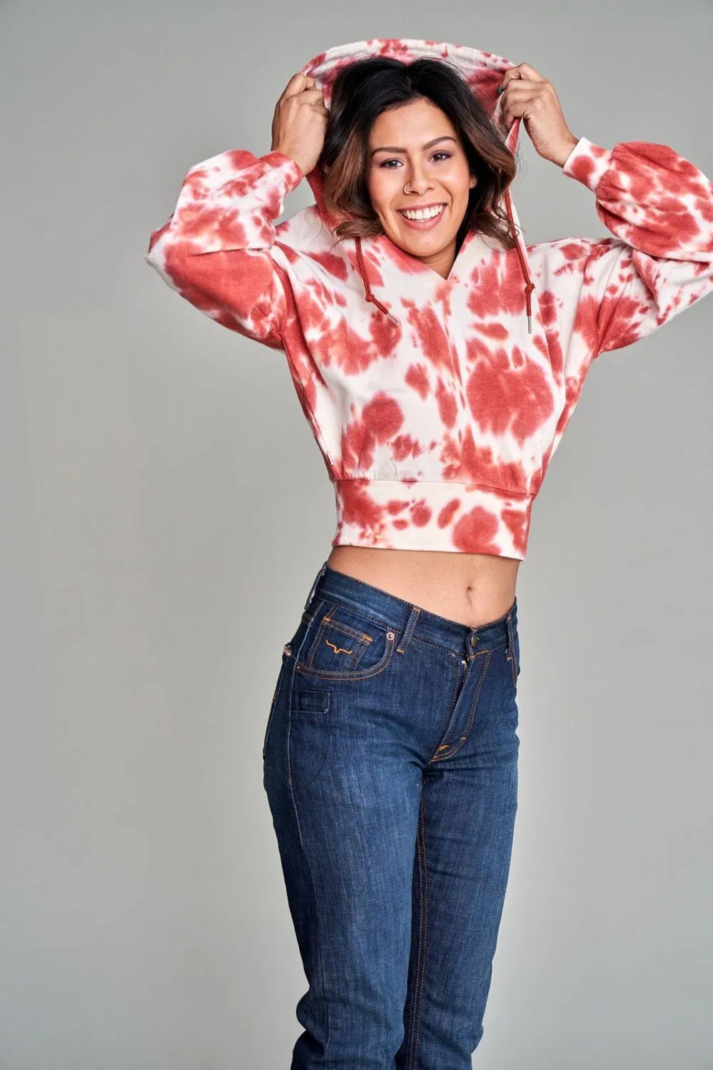 Kimes Ranch Womens Monterey Brick Red Cotton blend Hoodie Organic Cotton Material Smart Look