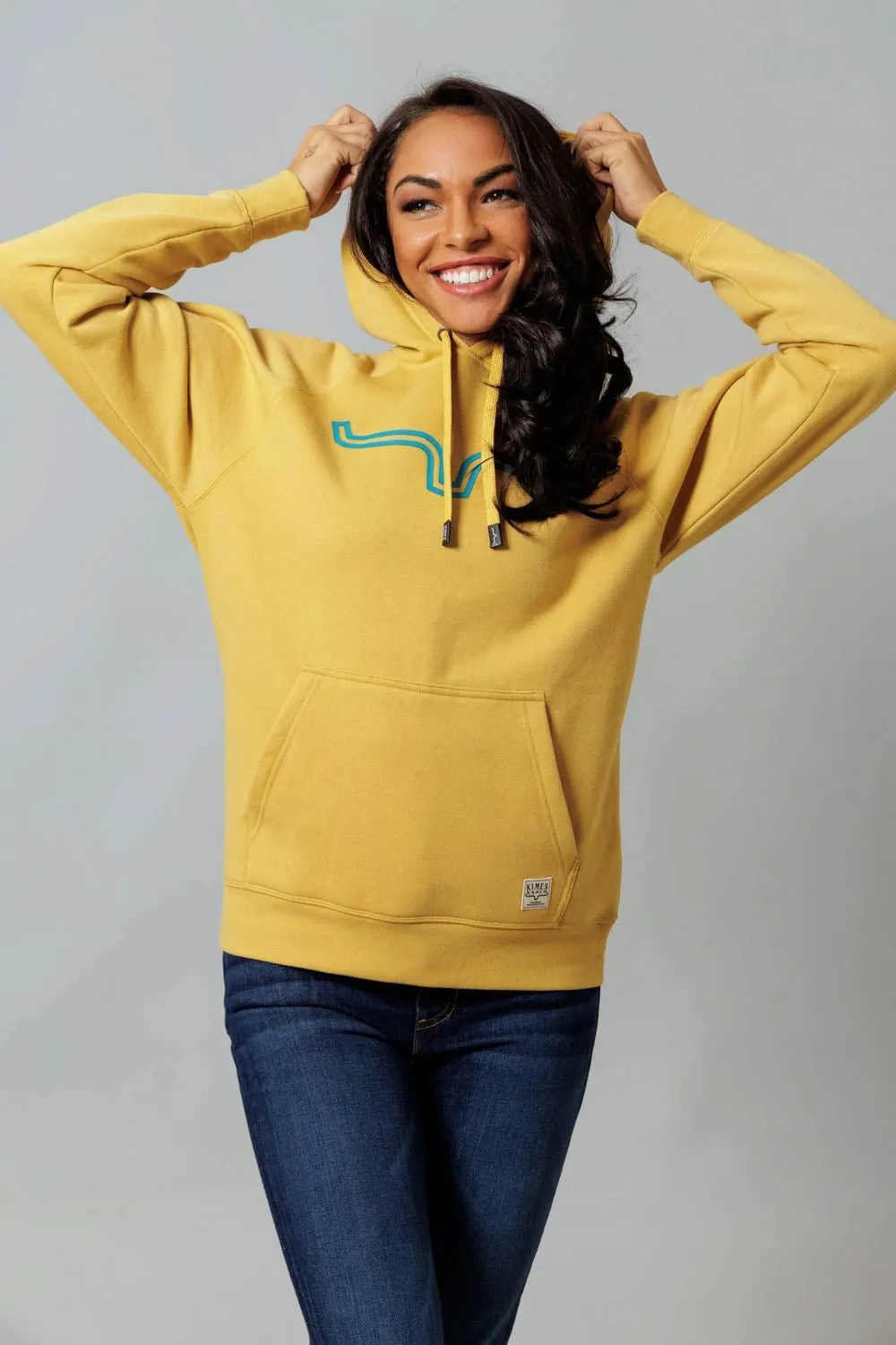 Weekend Warrior Smooth Kimes Ranch Womens Outlier Gold Cotton Blend Hoodie