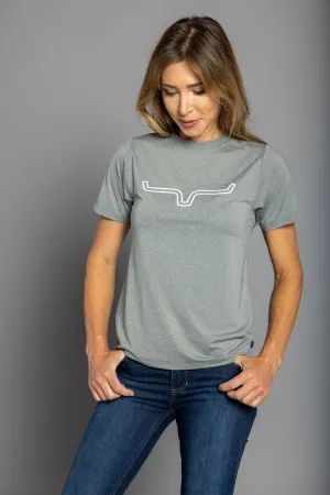 Kimes Ranch Womens Outlier Tech Tee Grey Heather Cotton Blend S/S T-Shirt Tagless Neck Kimes Ranch Womens Outlier Tech Tee Grey Heather Cotton Blend S/S T-Shirt Anti-static