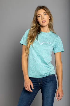 Kimes Ranch Womens Outlier Tech Tee Light Blue Heather Cotton Blend S/S T-Shirt Magnetic Button Kimes Ranch Womens Outlier Tech Tee Light Blue Heather Cotton Blend S/S T-Shirt sporty wear Premium Pima Cotton