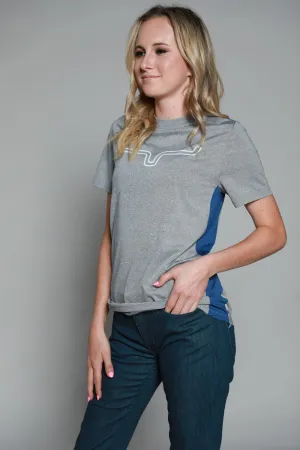 Kimes Ranch Womens Phase 2 Tech Tee Grey Polyester Blend S/S T-Shirt Side slits Sleeveless Cut Kimes Ranch Womens Phase 2 Tech Tee Grey Polyester Blend S/S T-Shirt