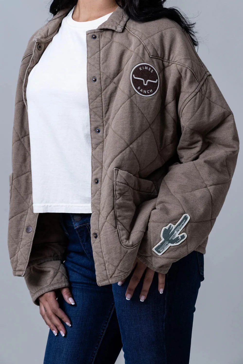 Base Wear Outdoor Adventure Stylish Family Style Kimes Ranch Womens Rincon Throw WW Brown Cotton Blend Cotton Jacket