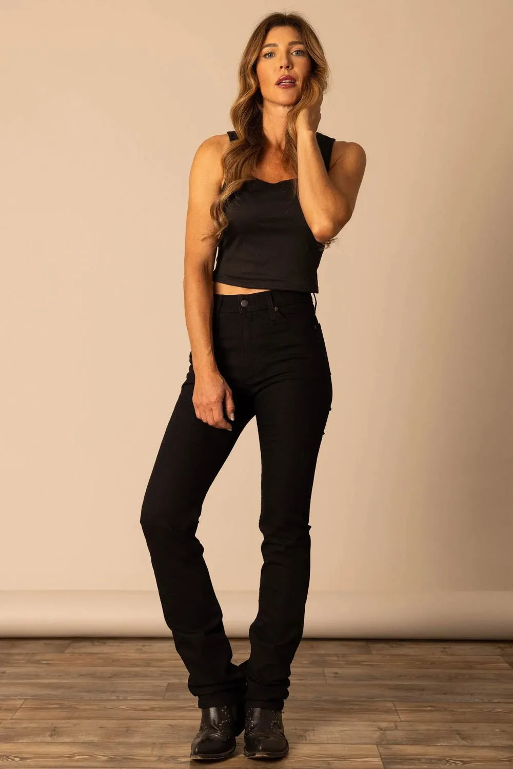Kimes Ranch Womens Sarah Black Black Cotton Blend Jeans Relaxed Waistband