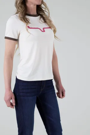 Kimes Ranch Womens Steadfast Ringer Tee Natural Poly/Spandex S/S T-Shirt Contrast Stitch Ethical production Classic Comfort Kimes Ranch Womens Steadfast Ringer Tee Natural Poly/Spandex S/S T-Shirt