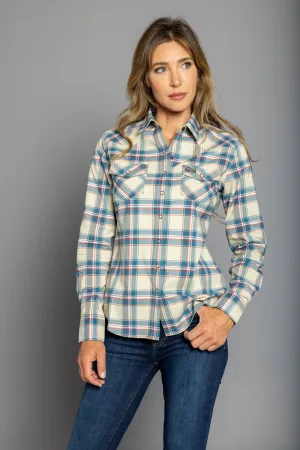 Kimes Ranch Womens Stroker Plaid Dark Blue Cotton Blend L/S Shirt Chic Appeal Multipurpose Utility Kimes Ranch Womens Stroker Plaid Dark Blue Cotton Blend L/S Shirt