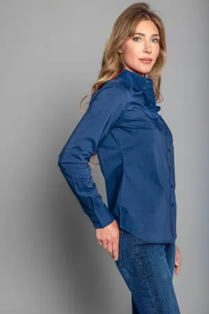 Kimes Ranch Womens Team Shirt Long Navy Cotton Blend L/S Shirt Street Style Kimes Ranch Womens Team Shirt Long Navy Cotton Blend L/S Shirt Athletic Look Chic Comfort