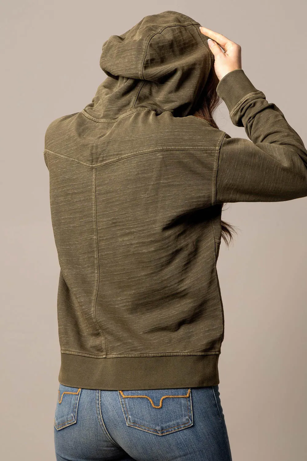 Kimes Ranch Womens Tess Western Pine Cotton Blend Hoodie No Gap Waist Engineering