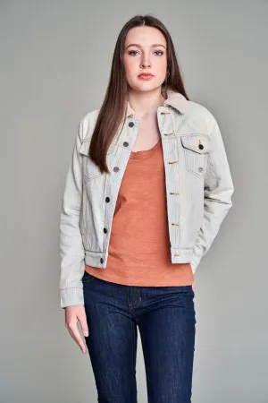 Kimes Ranch Womens Winslow Stripes Destroyed Wash 100% Cotton Jacket Airy Touch Kimes Ranch Womens Winslow Stripes Destroyed Wash 100% Cotton Jacket Youth Style Stylish Road Trip Morning Stroll Evening Stroll Trend Setter