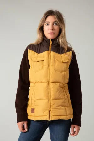 Kimes Ranch Womens Wyldfire Mustard 100% Polyester Softshell Vest Sleek Fabric school outfit Festival Outfit Date Night Professional Wear Kimes Ranch Womens Wyldfire Mustard 100% Polyester Softshell Vest