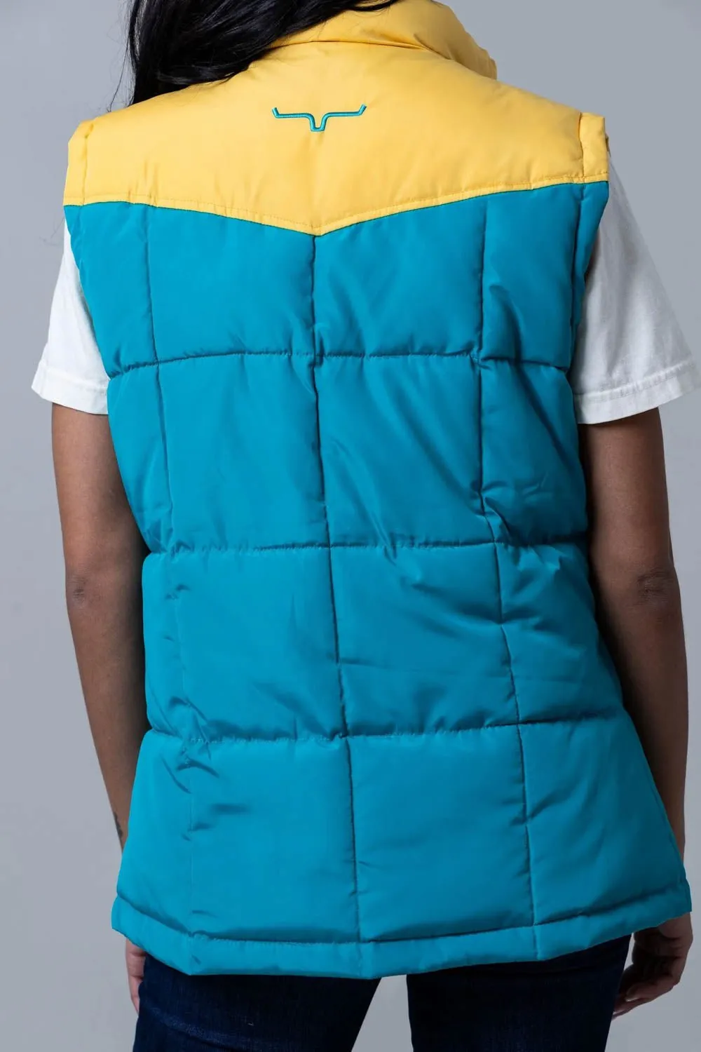 Stretch Classic Wear Kimes Ranch Womens Wyldfire Teal 100% Polyester Puffer Vest