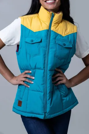 Kimes Ranch Womens Wyldfire Teal 100% Polyester Puffer Vest Urban Feel Sunny Vibes Rainy Day Shopping Day Kimes Ranch Womens Wyldfire Teal 100% Polyester Puffer Vest