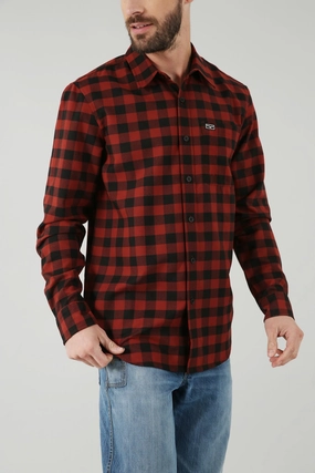 Kimes Ranch Mens Garrison Dark Red Cotton Blend L/S Shirt Cotton Blend Elegant Finish Stretch Material Kimes Ranch Mens Garrison Dark Red Cotton Blend L/S Shirt