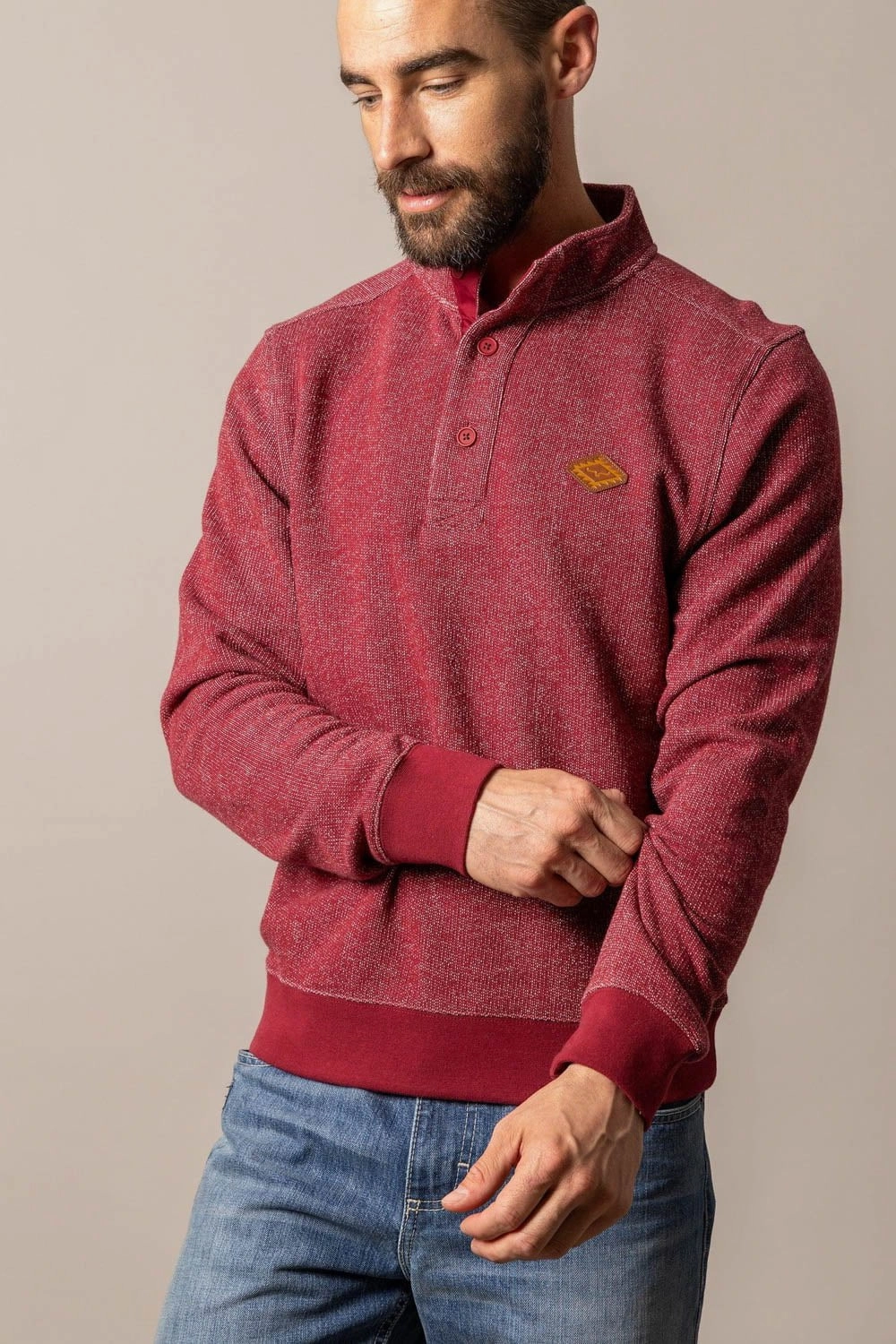 Kimes Ranch Mens Kingswell Red 100% Cotton Sweatshirt Versatile Look Effortless Comfort