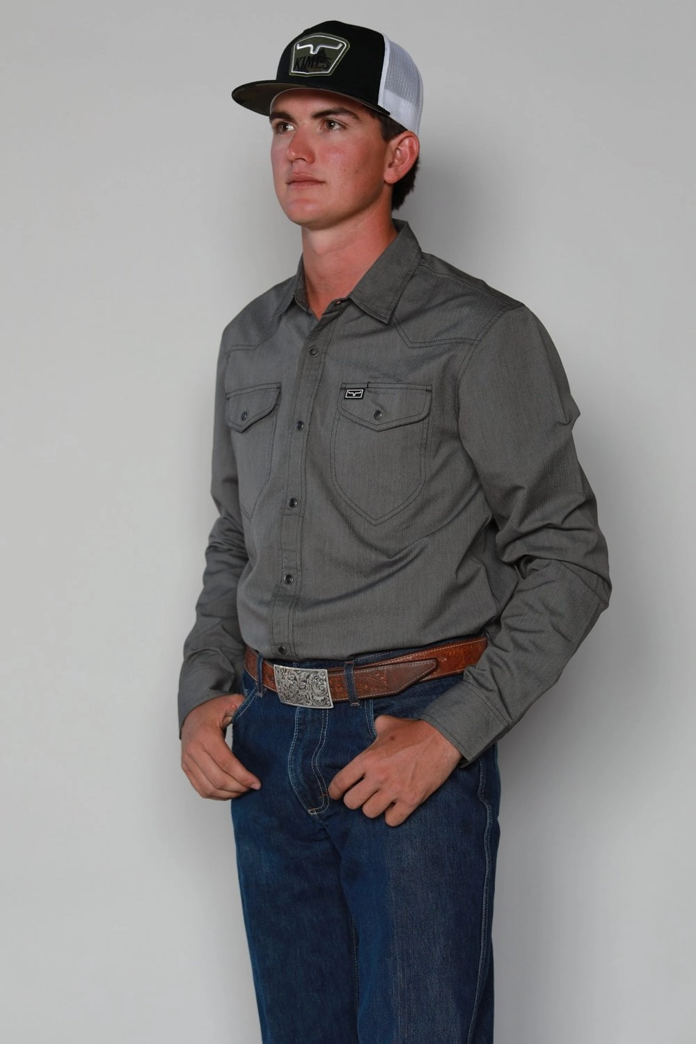 Relaxed Vibe Versatile Wear Kimes Ranch Mens Tucson HB Black Cotton Blend L/S Western Shirt