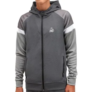 Kings Will Dream Kids Linus Poly Zip Hoodie Castlerock Grey Sharkskin White