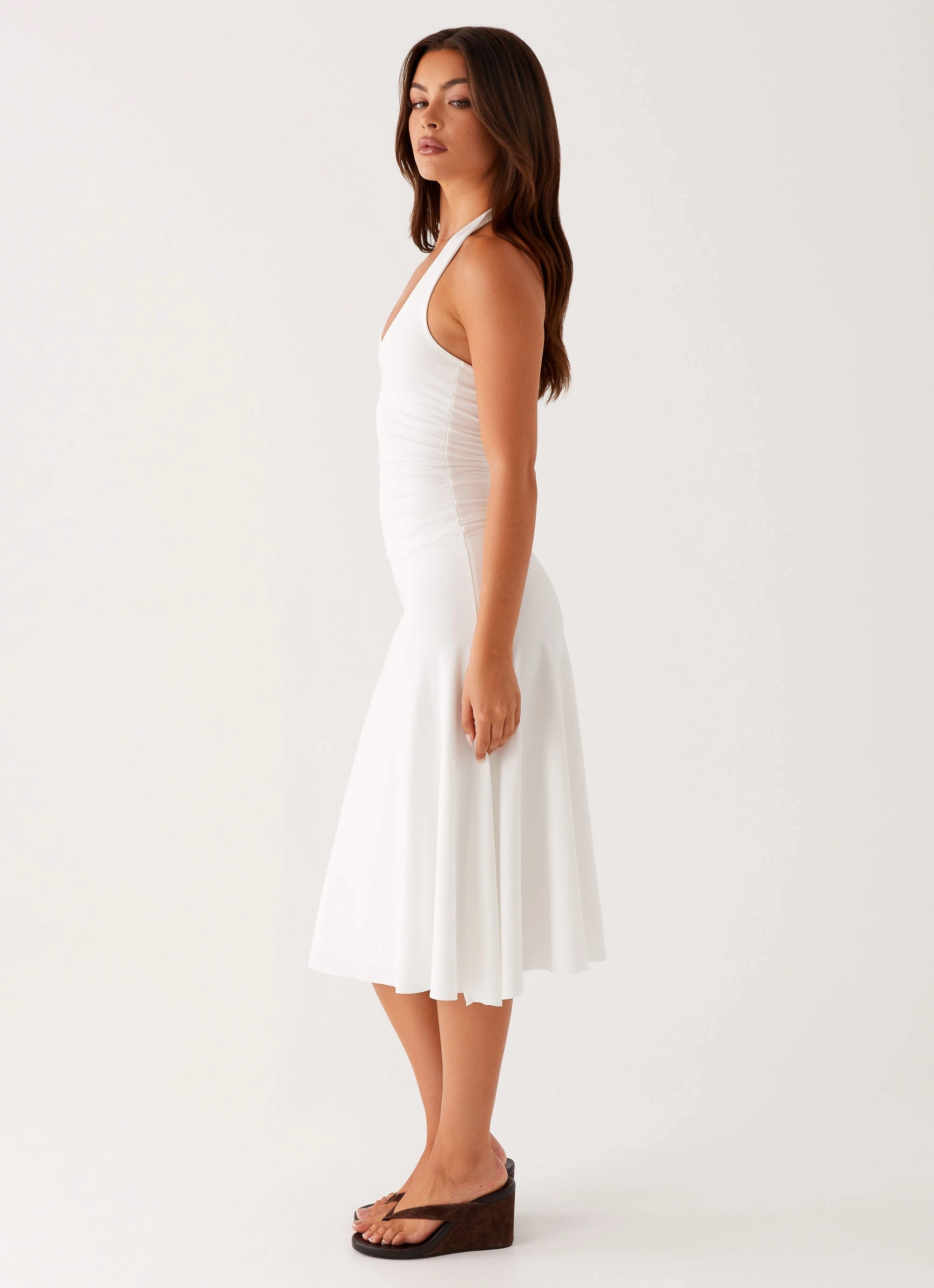 Linen Vibe Klyne Midi Dress - Ivory