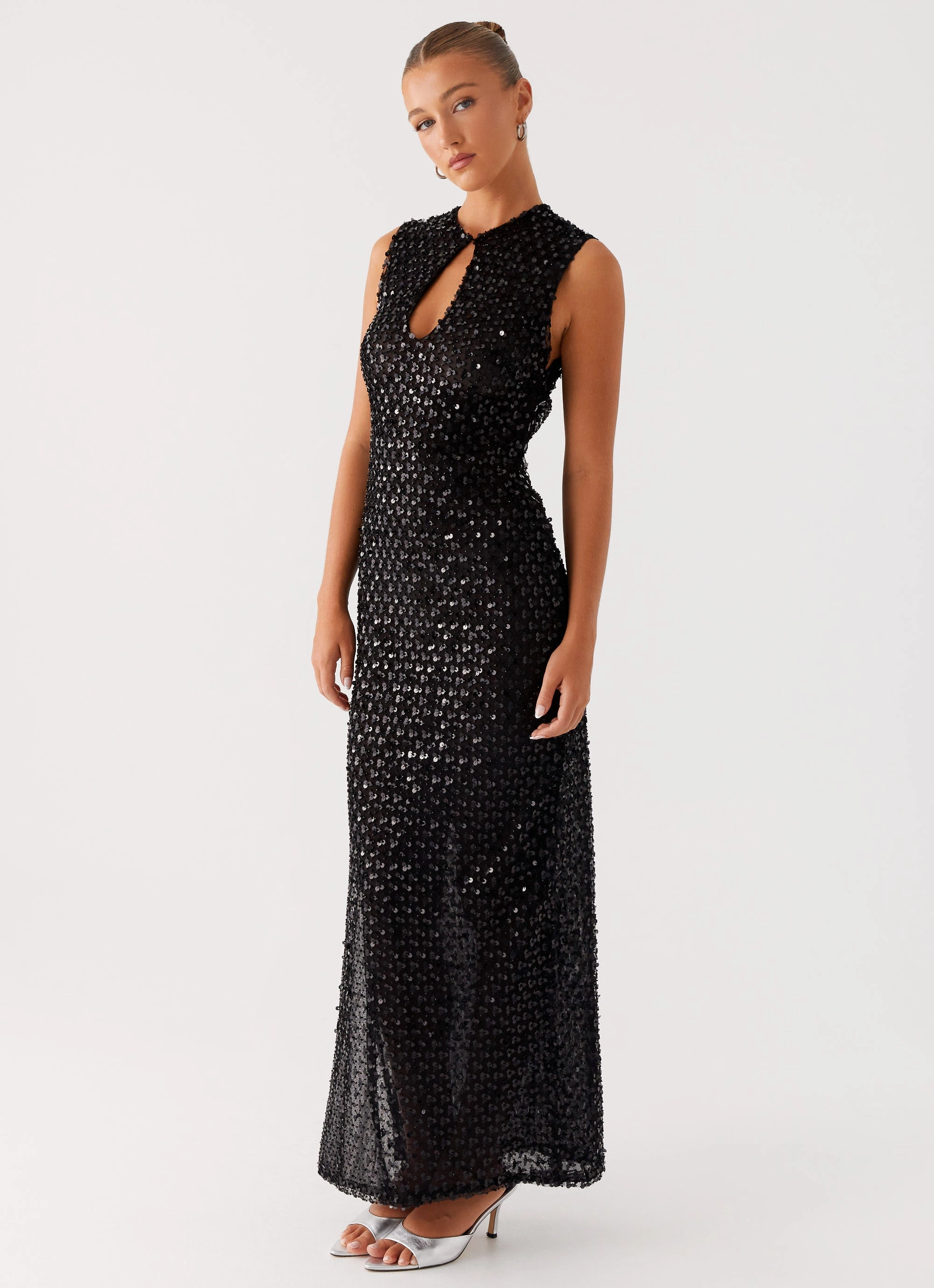 Semi Fit Kore Sequin Maxi Dress - Black