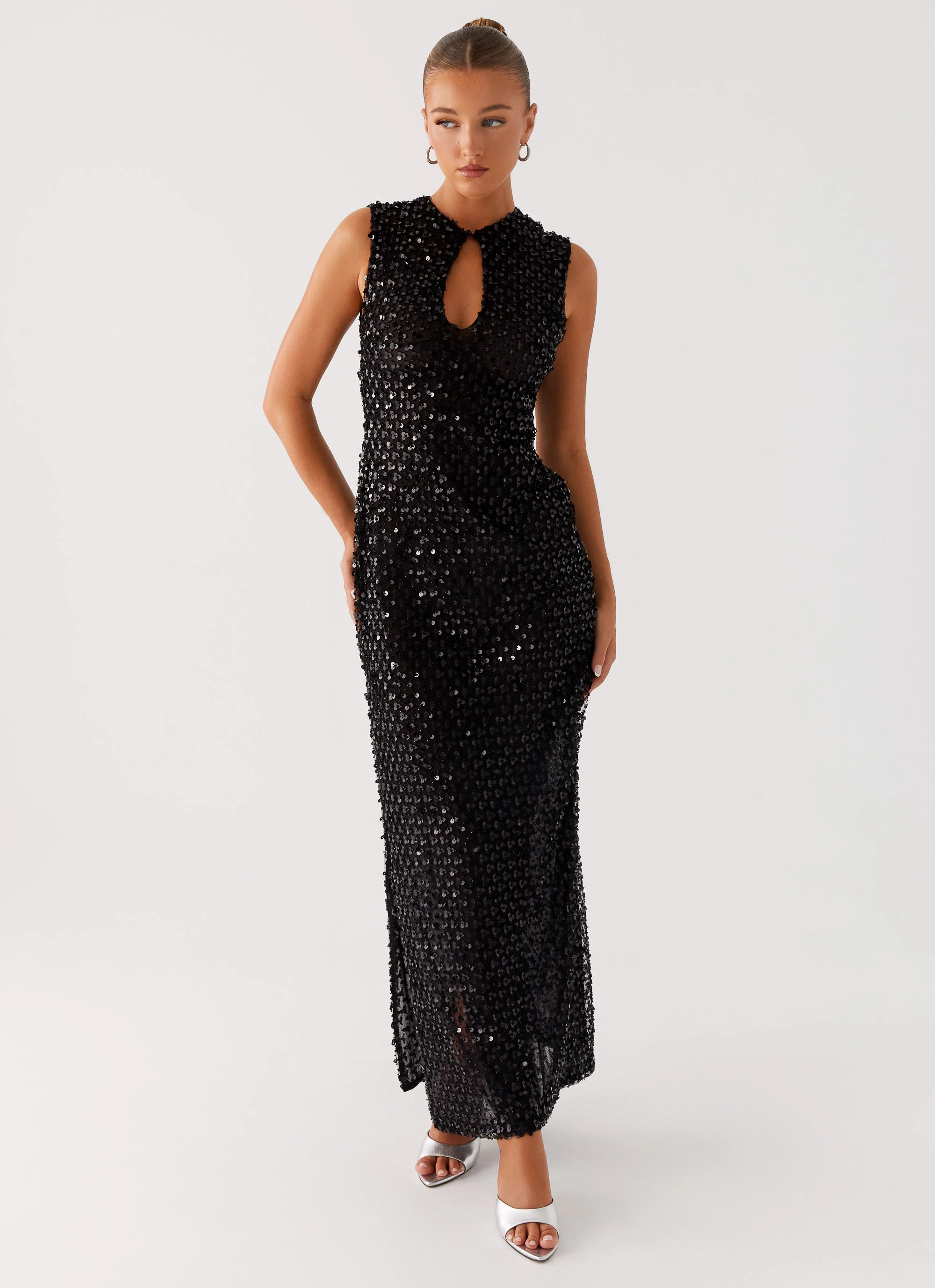 Kore Sequin Maxi Dress - Black Elegant Simplicity
