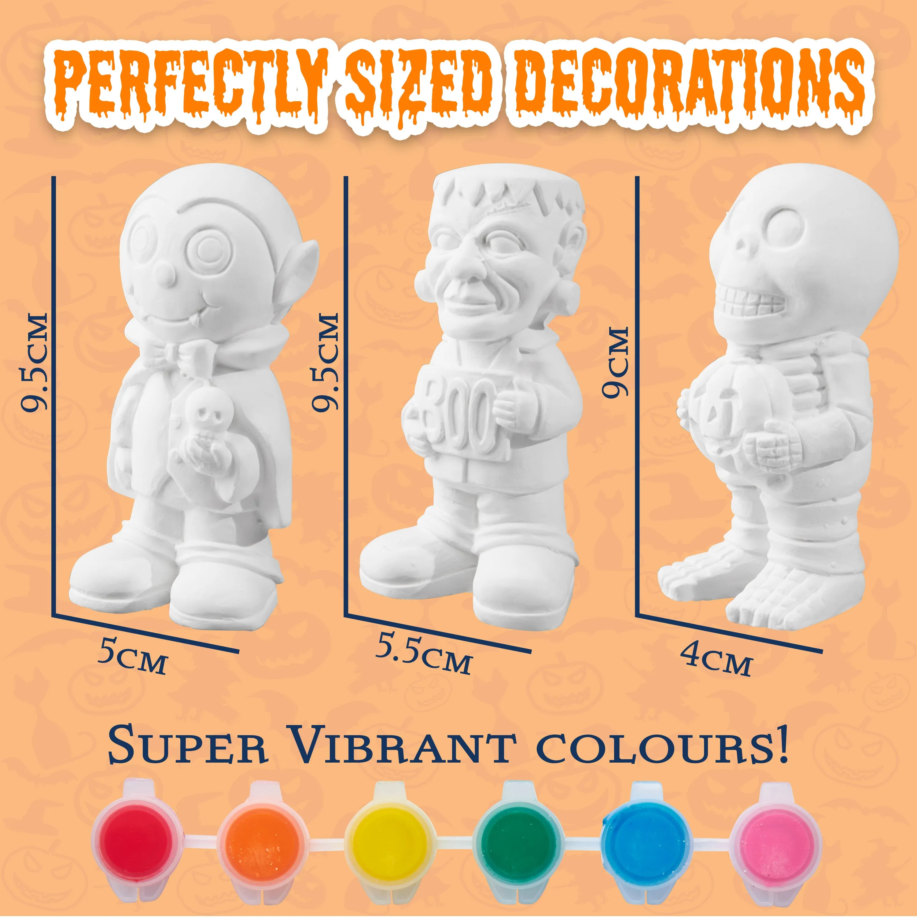 KreativeKraft Kids Painting Set Halloween Decorations - Paint Your Own Sets for Kids (Set of 3)