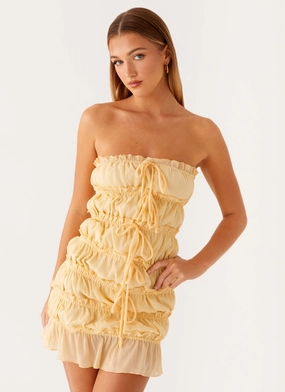 Kylan Mini Dress - Apricot Breathable Cloths Art Inspired Chill Comfort Kylan Mini Dress - Apricot