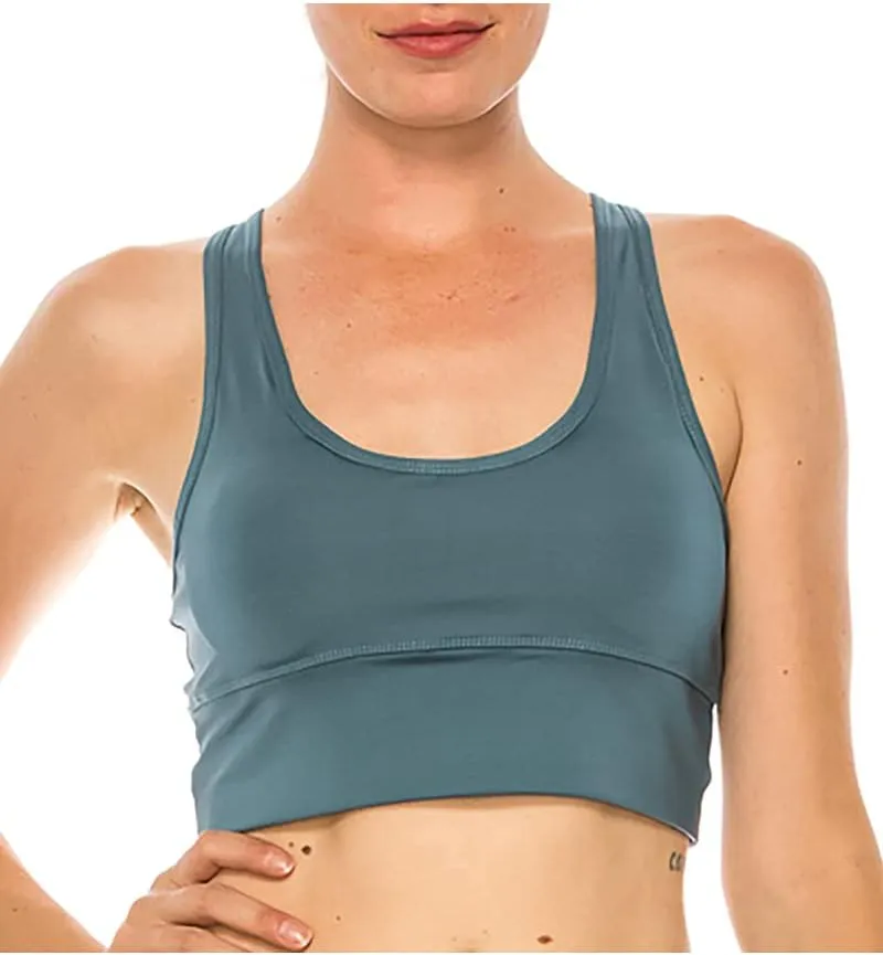 LA12ST Women Strappy Sports Bra Crisscross Back High Impact Padded Yoga Workout Gym Activewear Bra