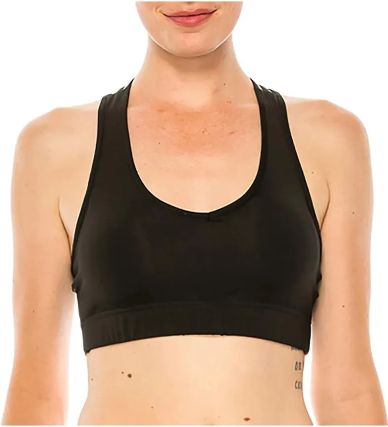 LA12ST Women Strappy Sports Bra Crisscross Back High Impact Padded Yoga Workout Gym Activewear Bra