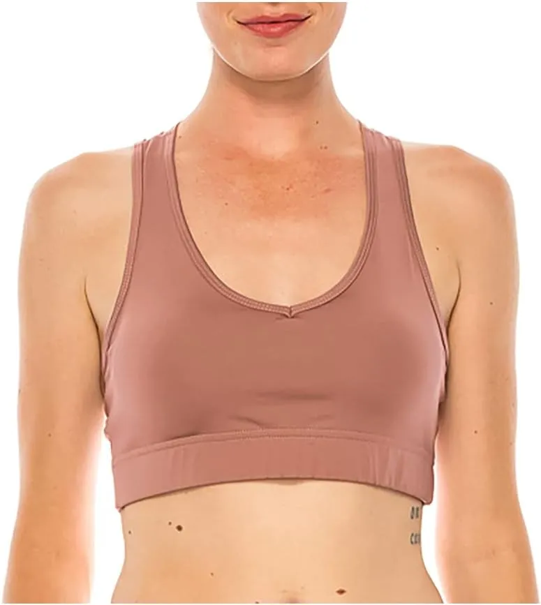 LA12ST Women Strappy Sports Bra Crisscross Back High Impact Padded Yoga Workout Gym Activewear Bra