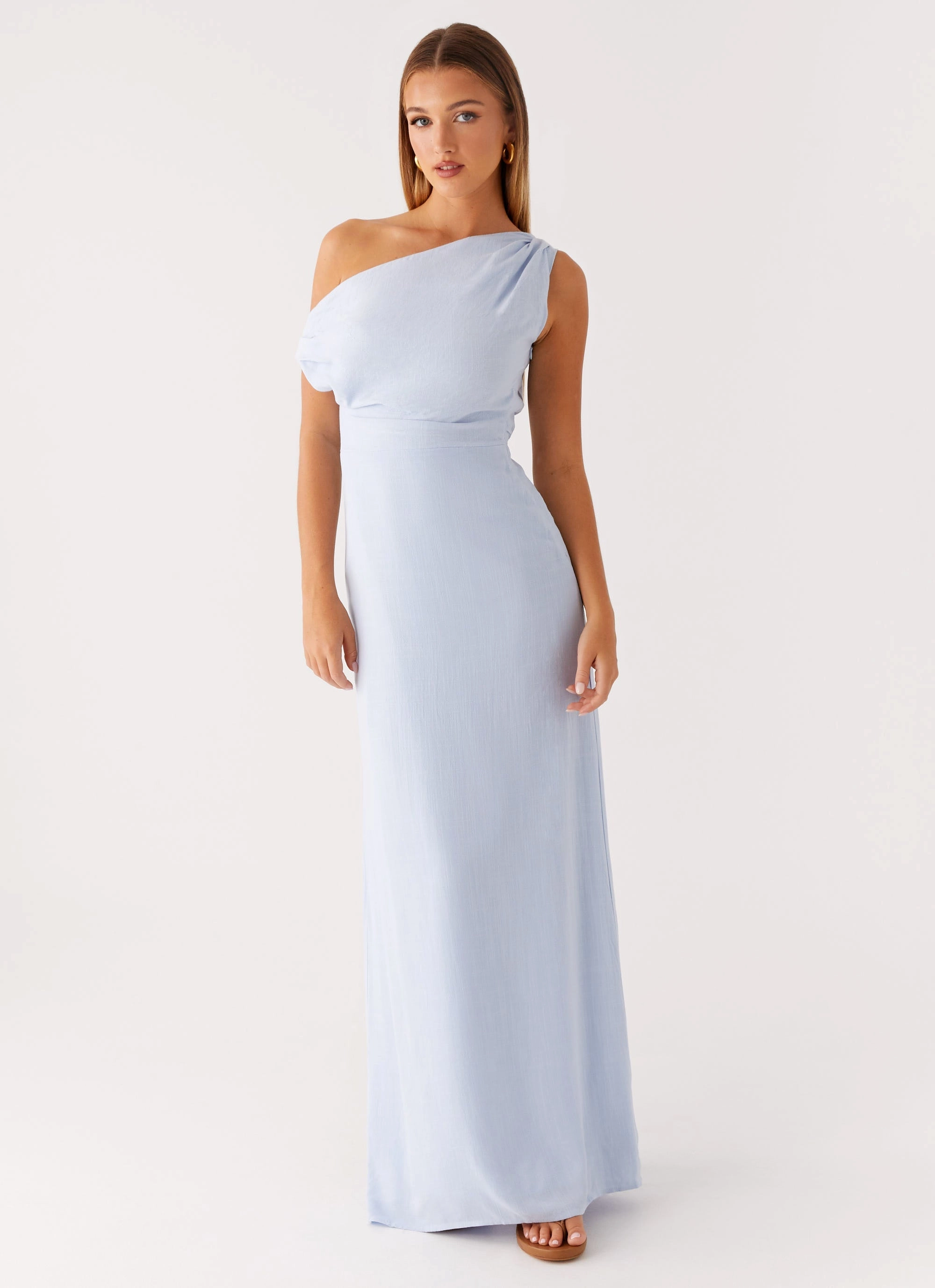 Lady Love Linen Maxi Dress - Blue Chic Tailoring
