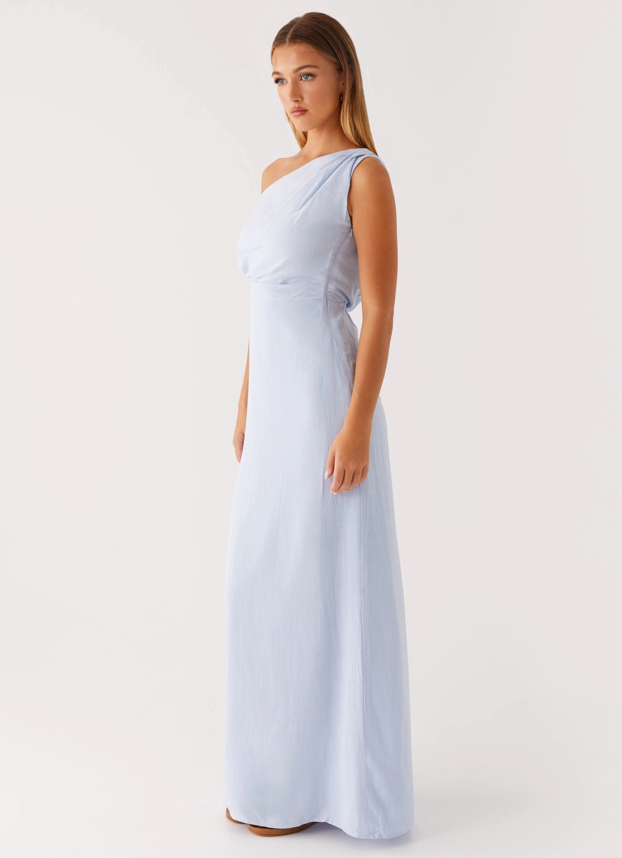 Lady Love Linen Maxi Dress - Blue Tassel-Detail MultiPurposePockets