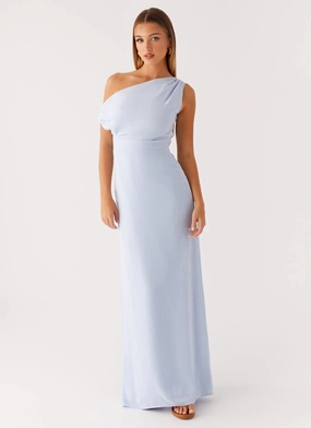 Lady Love Linen Maxi Dress - Blue Fashionable Comfort Lady Love Linen Maxi Dress - Blue Chic Tailoring