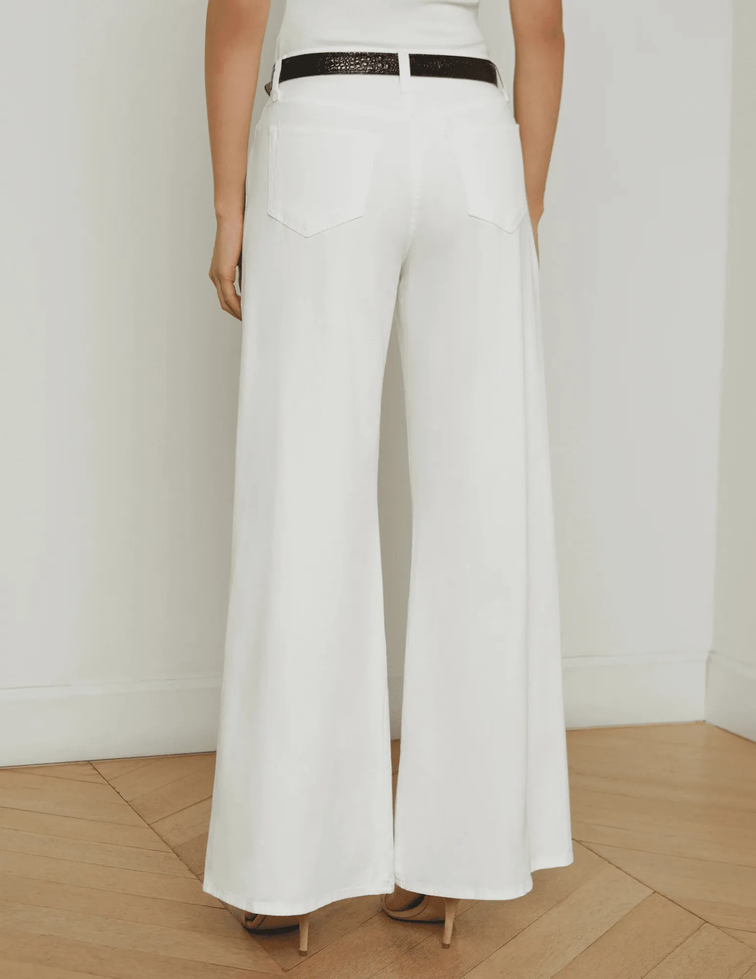 L??AGENCE Beau T-Seam Wide Leg Jeans in Blanc Traveler Gear Winter Warmth Smooth Closet Staple
