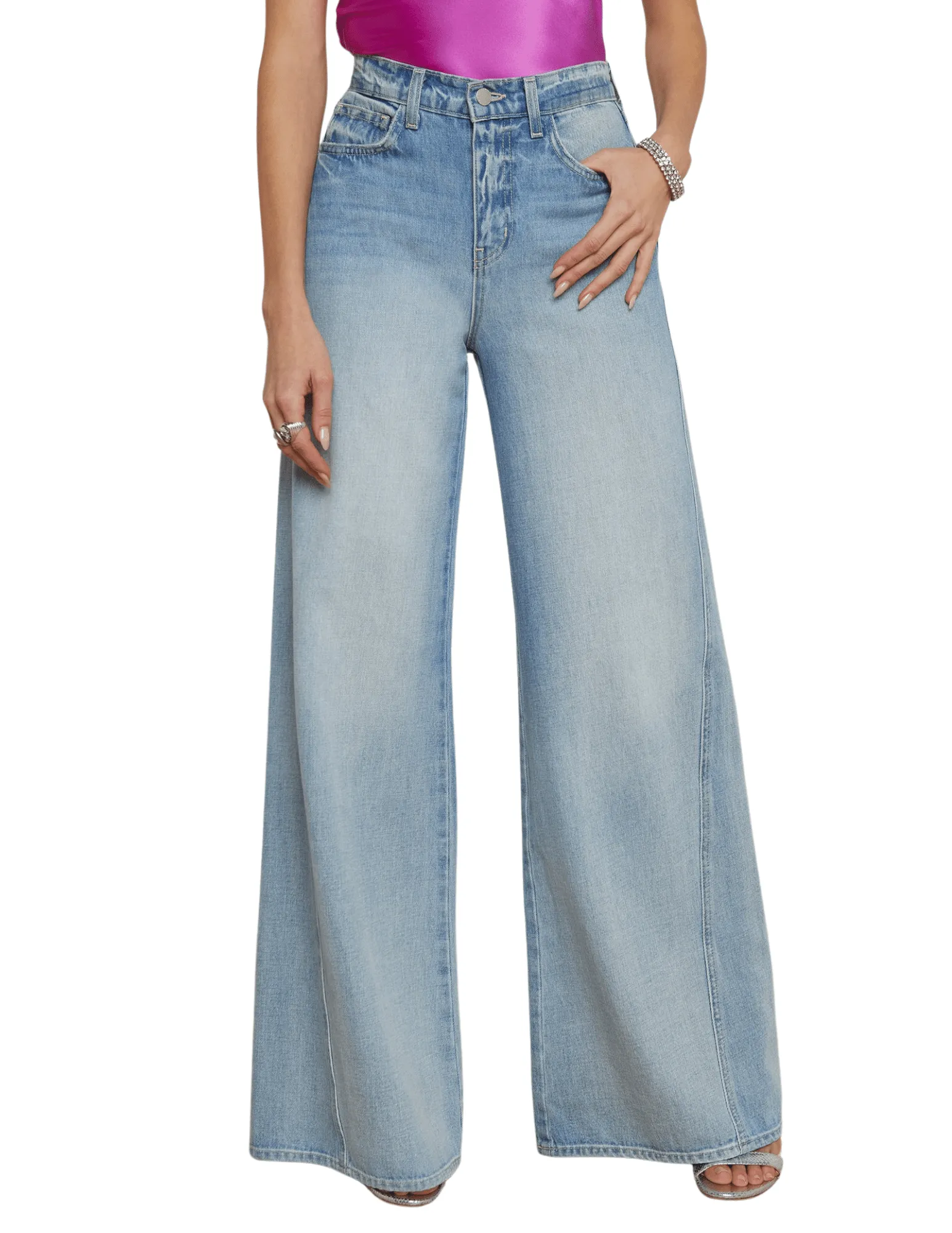 Essential Layer L??AGENCE Beau T-Seam Wide Leg Jeans in Fontana-SALE