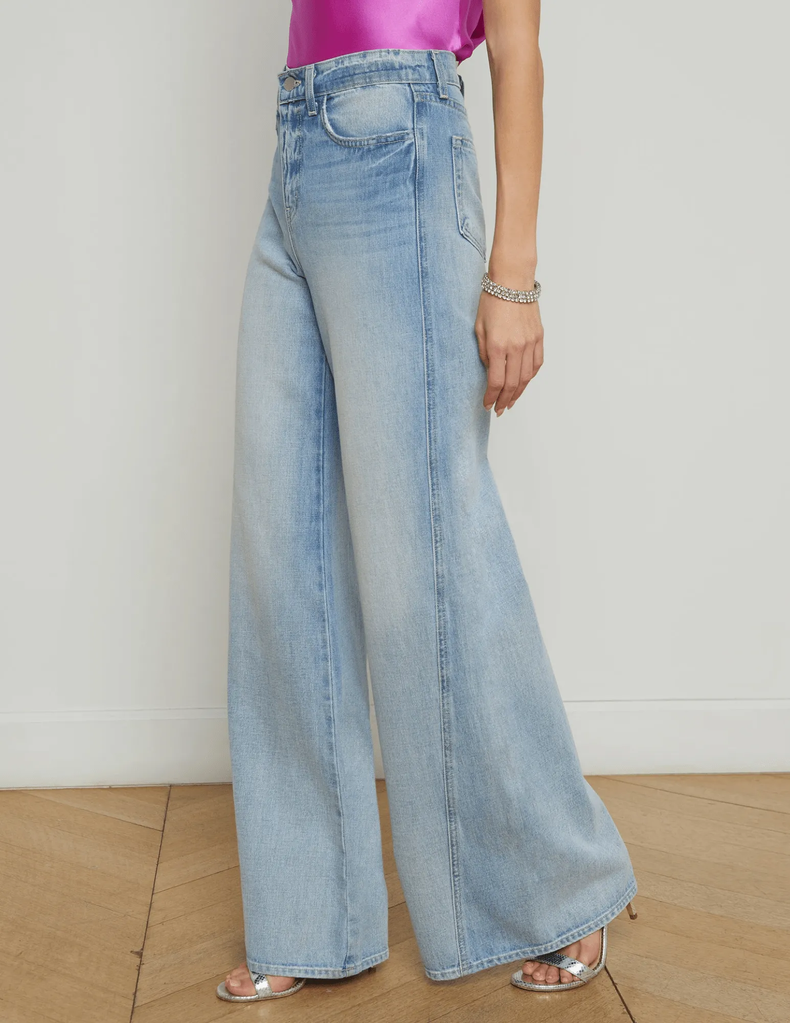 Relaxed Feel Fashionable Waist L??AGENCE Beau T-Seam Wide Leg Jeans in Fontana-SALE