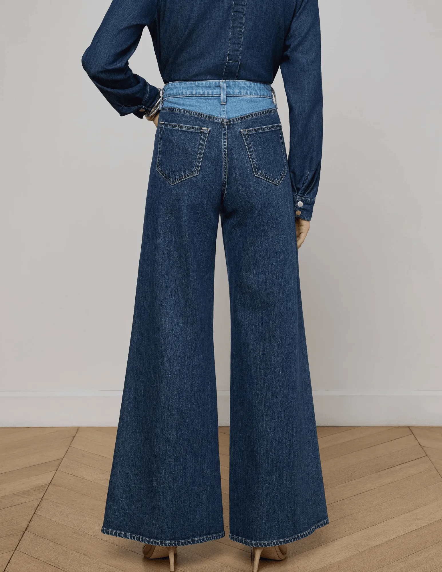 Everyday Ready Non Stretch Denim L??AGENCE Beau T-Seam Wide Leg Jeans in Paso
