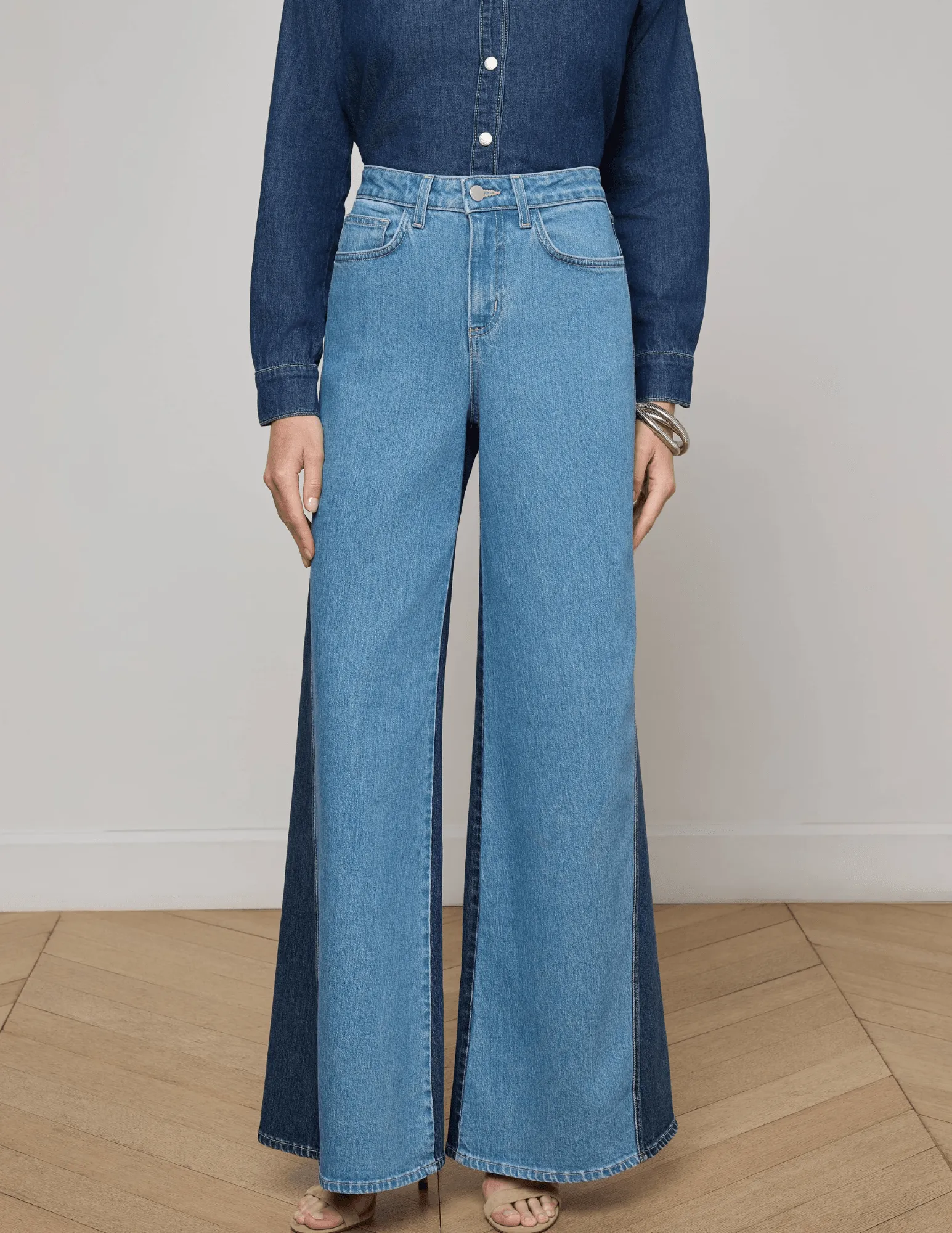 Fashion Lover Durable Minimalist Style L??AGENCE Beau T-Seam Wide Leg Jeans in Paso