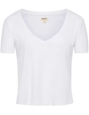 L'AGENCE Carly Short Sleeve V-Neck Tee Breathable Waistband L'AGENCE Carly Short Sleeve V-Neck Tee LowImpactDye