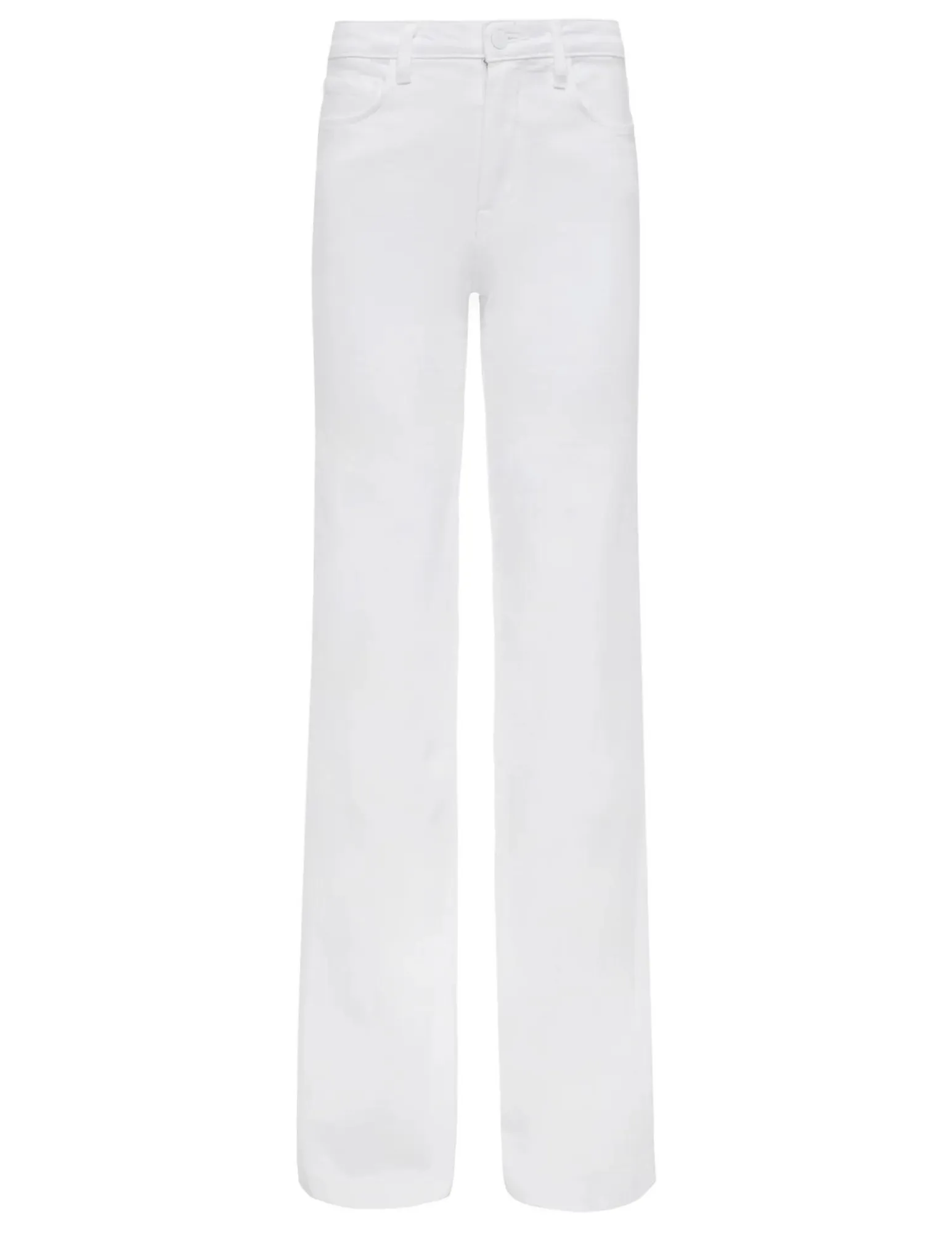 L'Agence Clayton High Rise Wide Leg Jeans in Blanc Reinforced Belt Loops Smooth Creative Look Adult Fashion