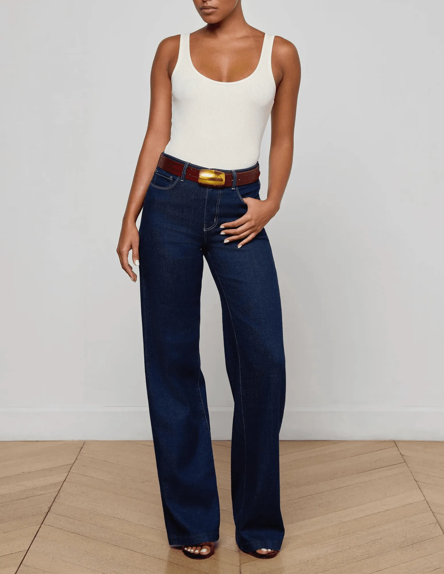 Sunny Vibes Rainy Day Shopping Day Classic Five Pocket L'AGENCE Clayton High Rise Wide Leg Jeans in Koval