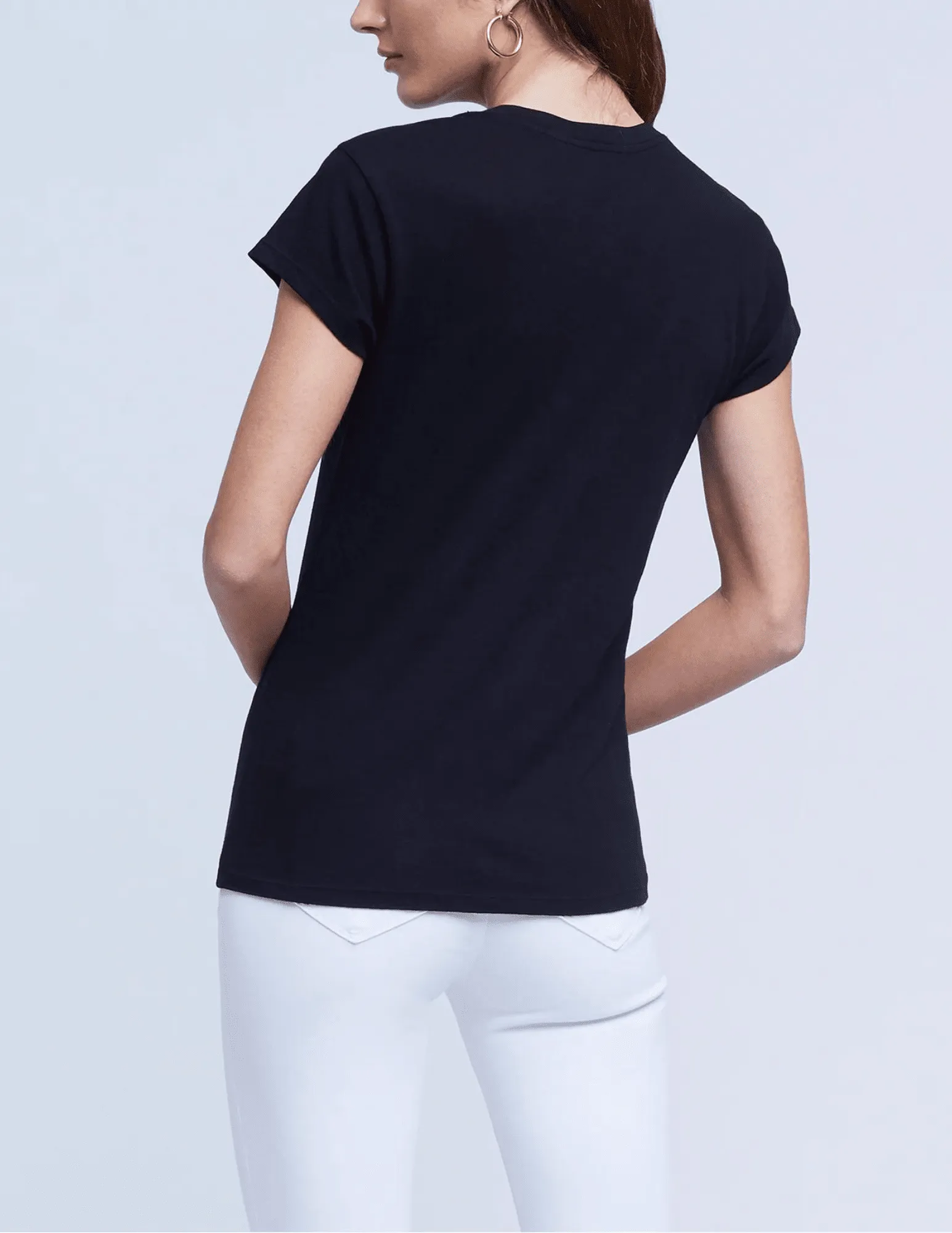 L'Agence Cory Short Sleeve Tee Everyday Wear Casual Flex Design
