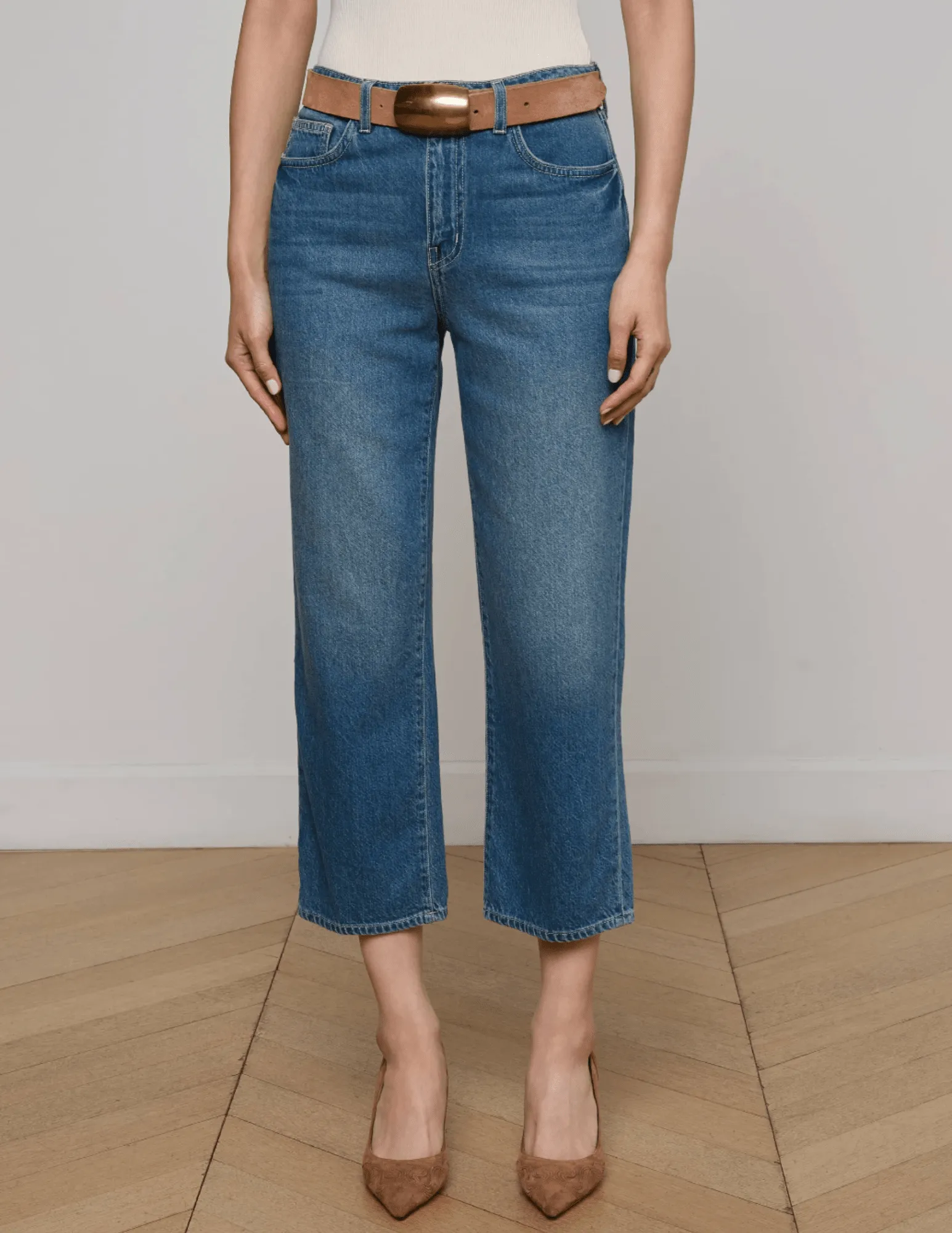L'AGENCE June High Rise Cropped Stovepipe Jean in Fresno Anywhere Fit