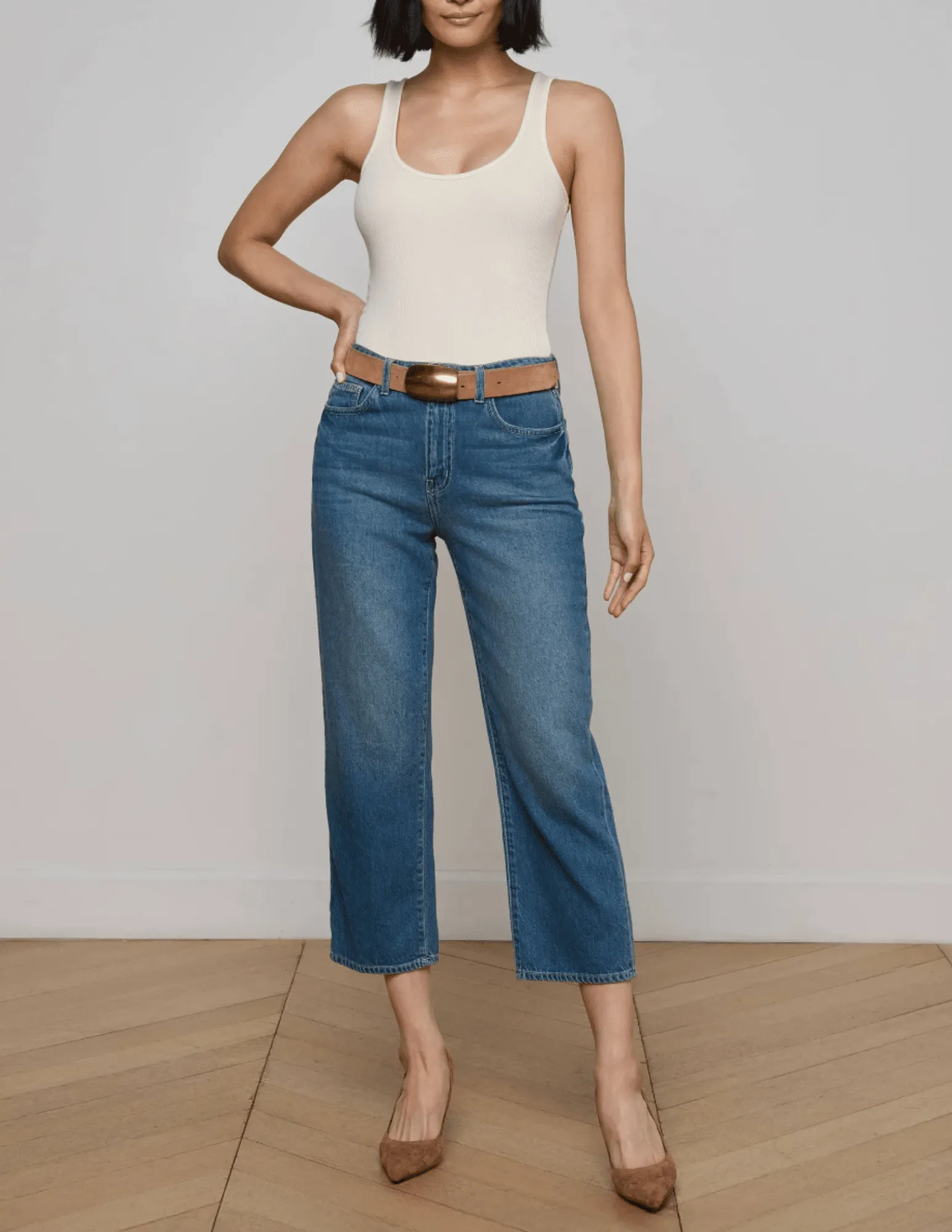 L'AGENCE June High Rise Cropped Stovepipe Jean in Fresno Everyday Comfort Wear
