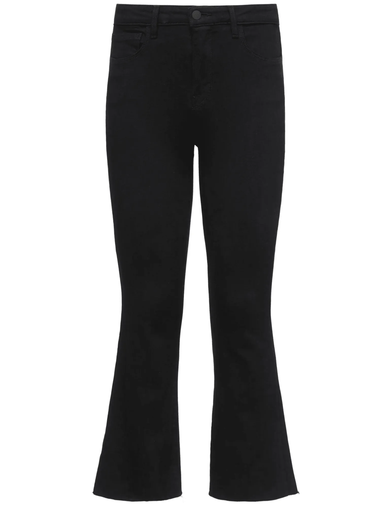 Contemporary Fit L'AGENCE Kendra High Rise Crop Flare Jeans In Black